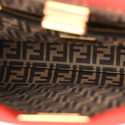 Fendi Vitello Seta Suede FF Mini Peekaboo Iconic Satchel Tulipano Miele Moro 6 of 10