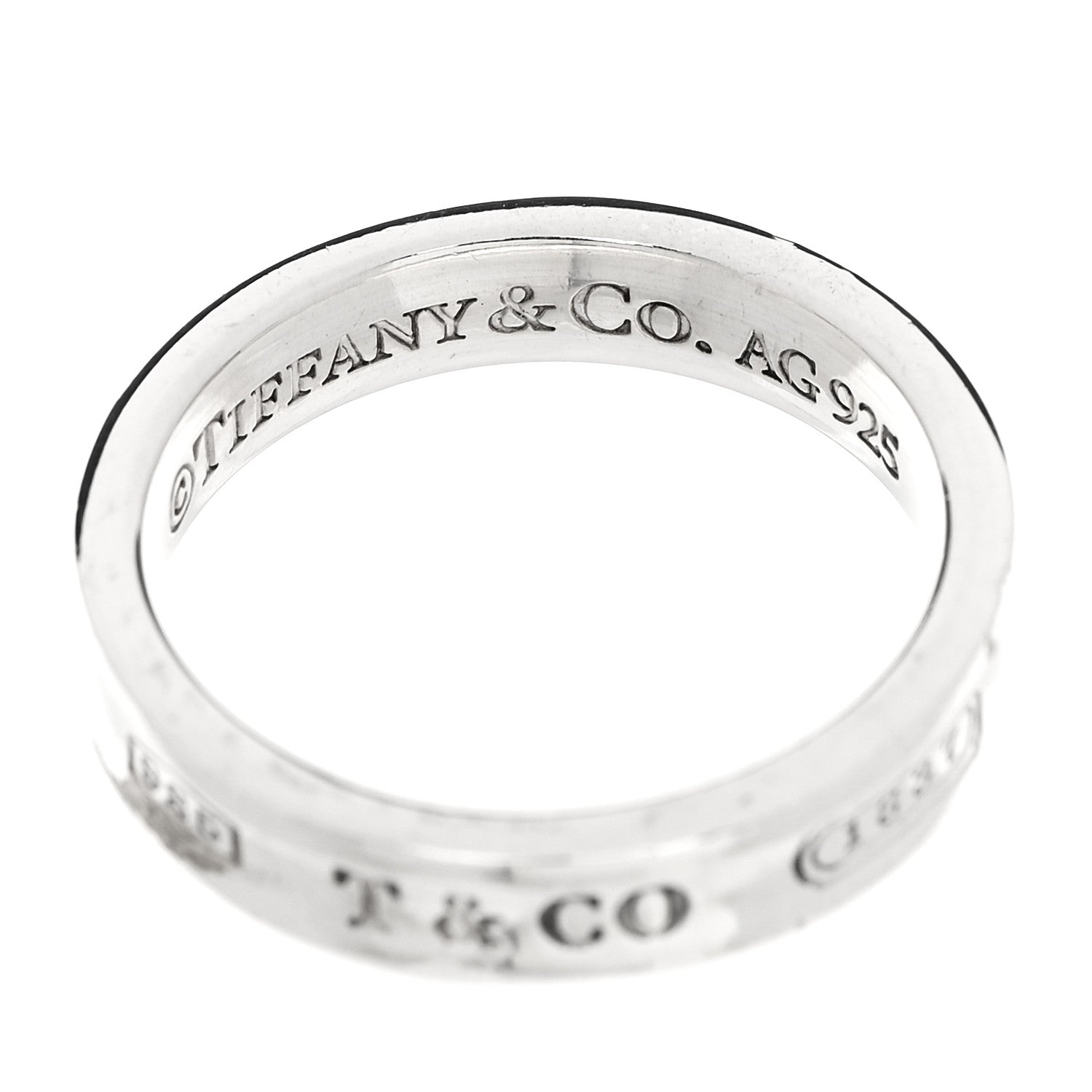 Tiffany Sterling Silver Narrow 1837 Band Ring 49 5 4 of 4
