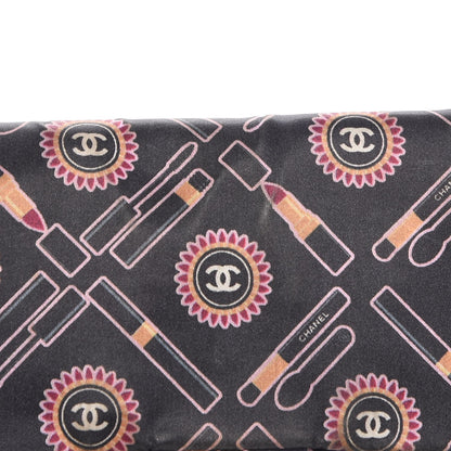 Chanel Satin Printed Lipstick Medium Single Flap Black 10 of 12