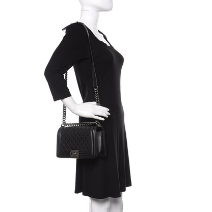 Chanel Calfskin Quilted Medium Boy Flap Black 2 of 10