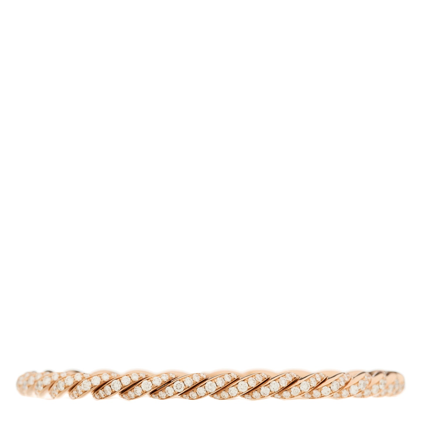 18K Rose Gold Diamond 5mm Sculpted Cable Flex Bracelet