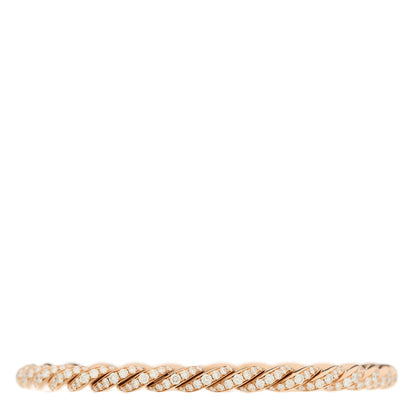 David Yurman 18K Rose Gold Diamond 5mm Sculpted Cable Flex Bracelet 1 of 4