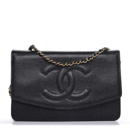 Chanel Caviar Timeless CC Wallet On Chain WOC Black 1 of 8
