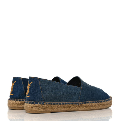 Saint Laurent Canvas Nappa Elba Light Logo Embroidered Espadrilles 38.5 Black 4 of 10