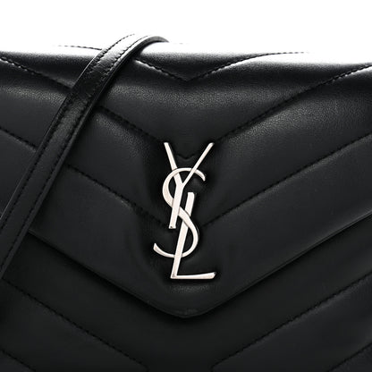 Saint Laurent Calfskin Y Quilted Monogram Toy Loulou Crossbody Bag Black 8 of 12