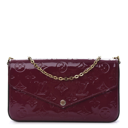 Louis Vuitton Vernis Felicie Chain Wallet Magenta 1 of 10