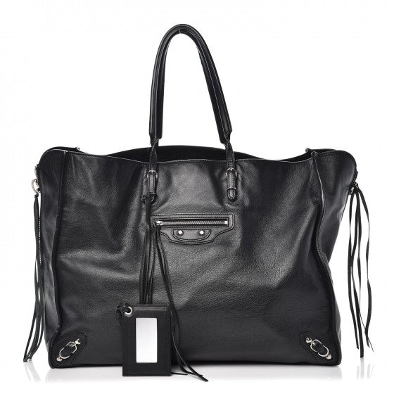 Supple Calfskin Papier A4 Tote Black