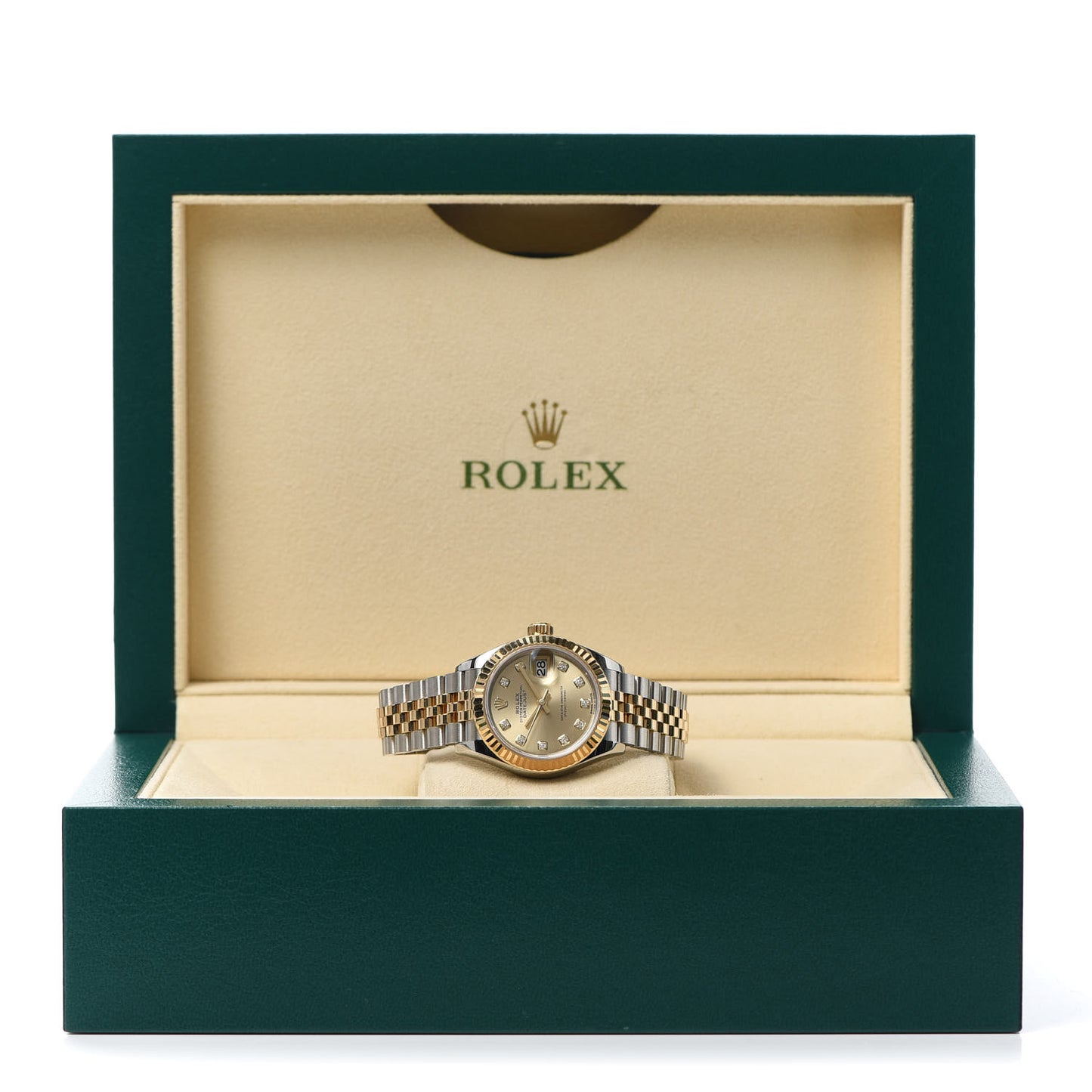Stainless Steel 18K Yellow Gold Diamond 28mm Oyster Perpetual Datejust Watch Champagne 279173