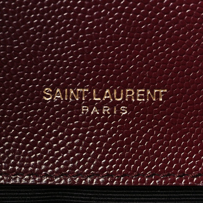 Saint Laurent Grain De Poudre Textured Mixed Matelasse Medium Triquilt Monogram Satchel Rouge Legion 7 of 11