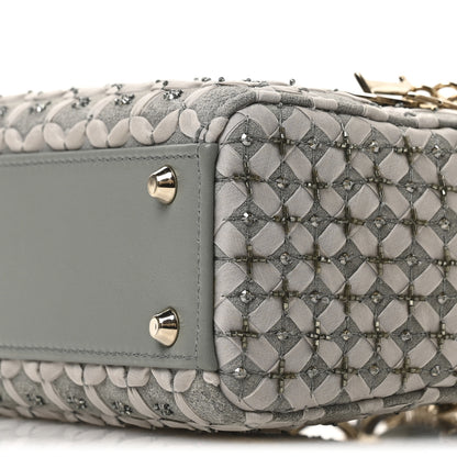 Christian Dior Suede Beaded Ribbon Mini Lady Dior Grey 10 of 10