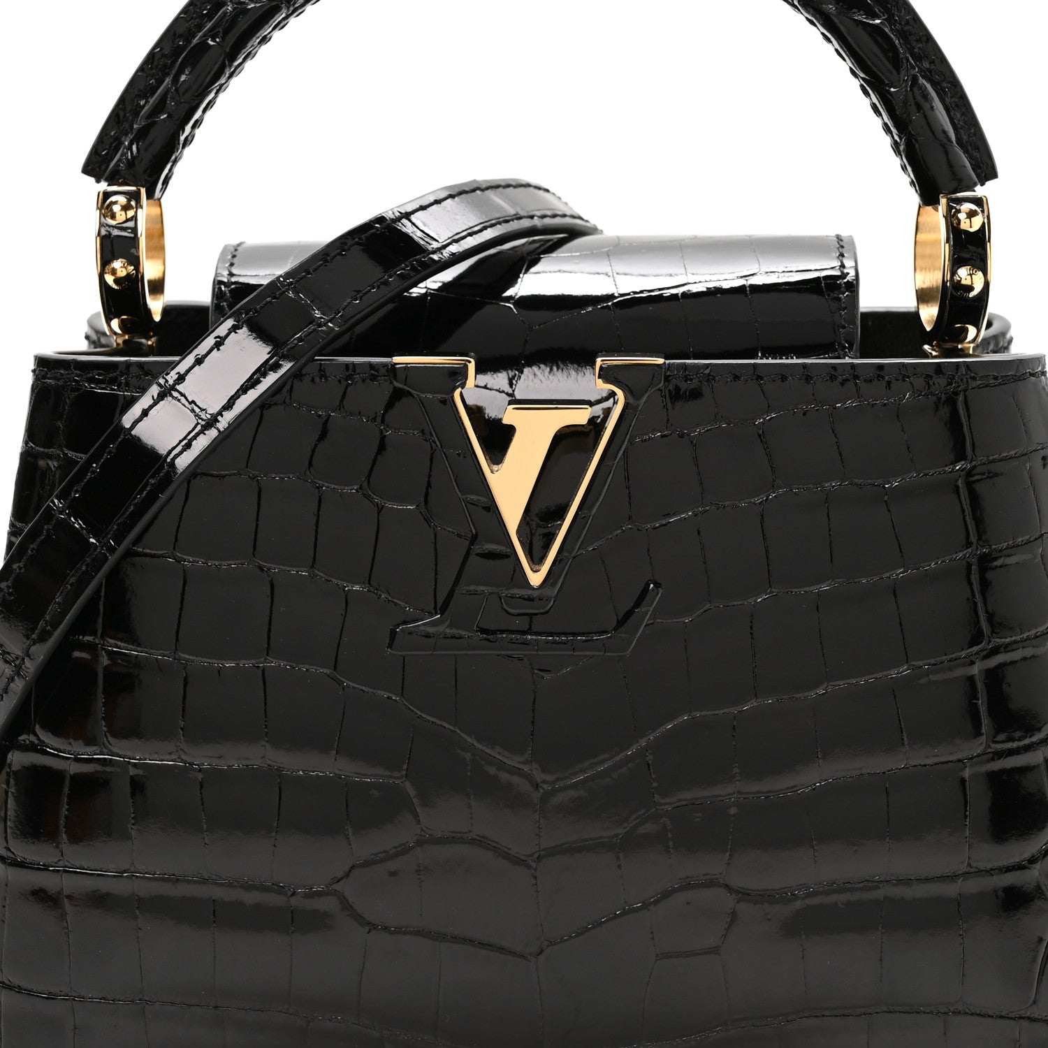 Louis Vuitton Crocodile Mini Capucines Black 8 of 11
