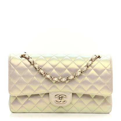Chanel Iridescent Lambskin Quilted Medium Double Flap Ivory 1 of 9