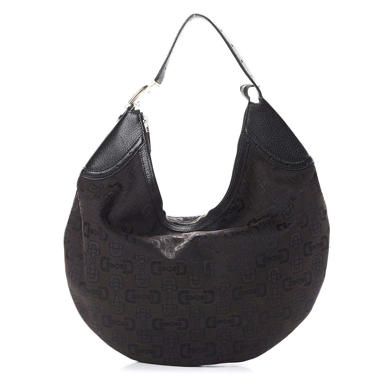 Gucci Canvas Horsebit Glam Hobo Dark Brown 1 of 8