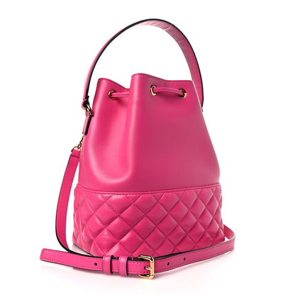 Versace Nappa Quilted Medusa Top Handle Bucket Bag Fuchsia 3 of 8