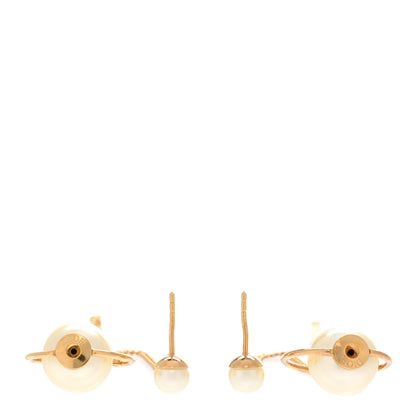 Christian Dior Pearl Tribales Dangle Chain Earrings Gold 3 of 4