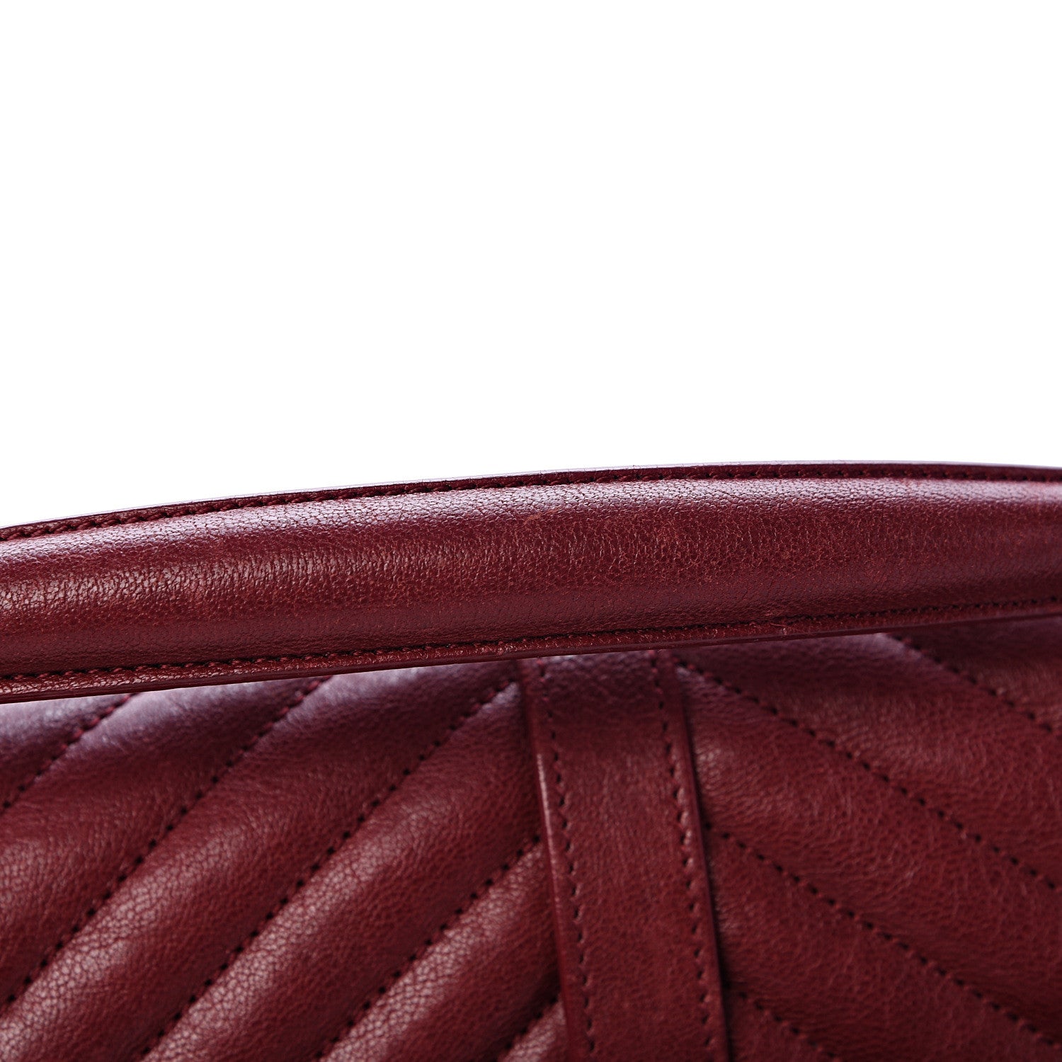 Saint Laurent Sheepskin Matelasse Chevron Large College Monogram Satchel Oxblood 16 of 18
