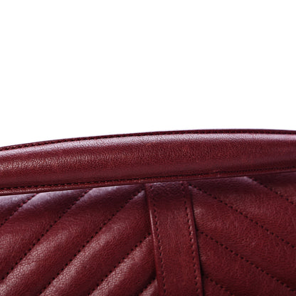 Saint Laurent Sheepskin Matelasse Chevron Large College Monogram Satchel Oxblood 16 of 18