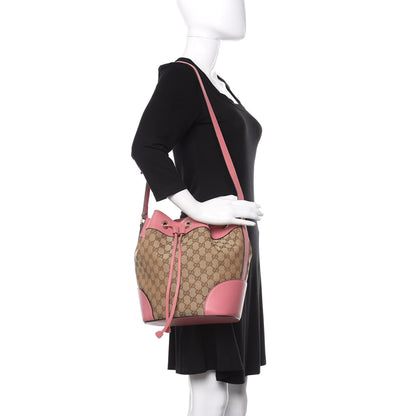 Gucci GG Monogram Calfskin Bucket Bag Pink 2 of 12