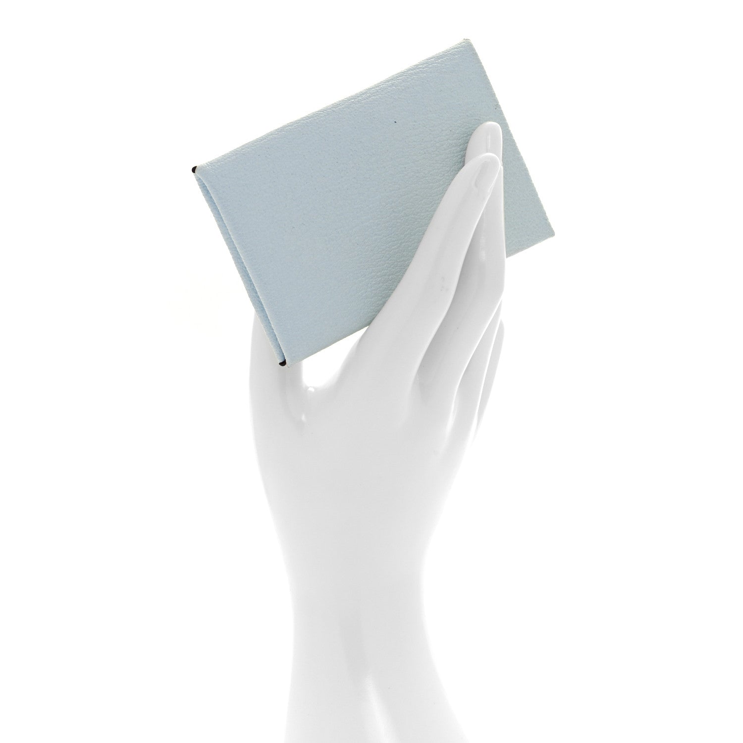 Hermes Chevre Mysore Verso Calvi Card Case Bleu Brume Brique 2 of 7