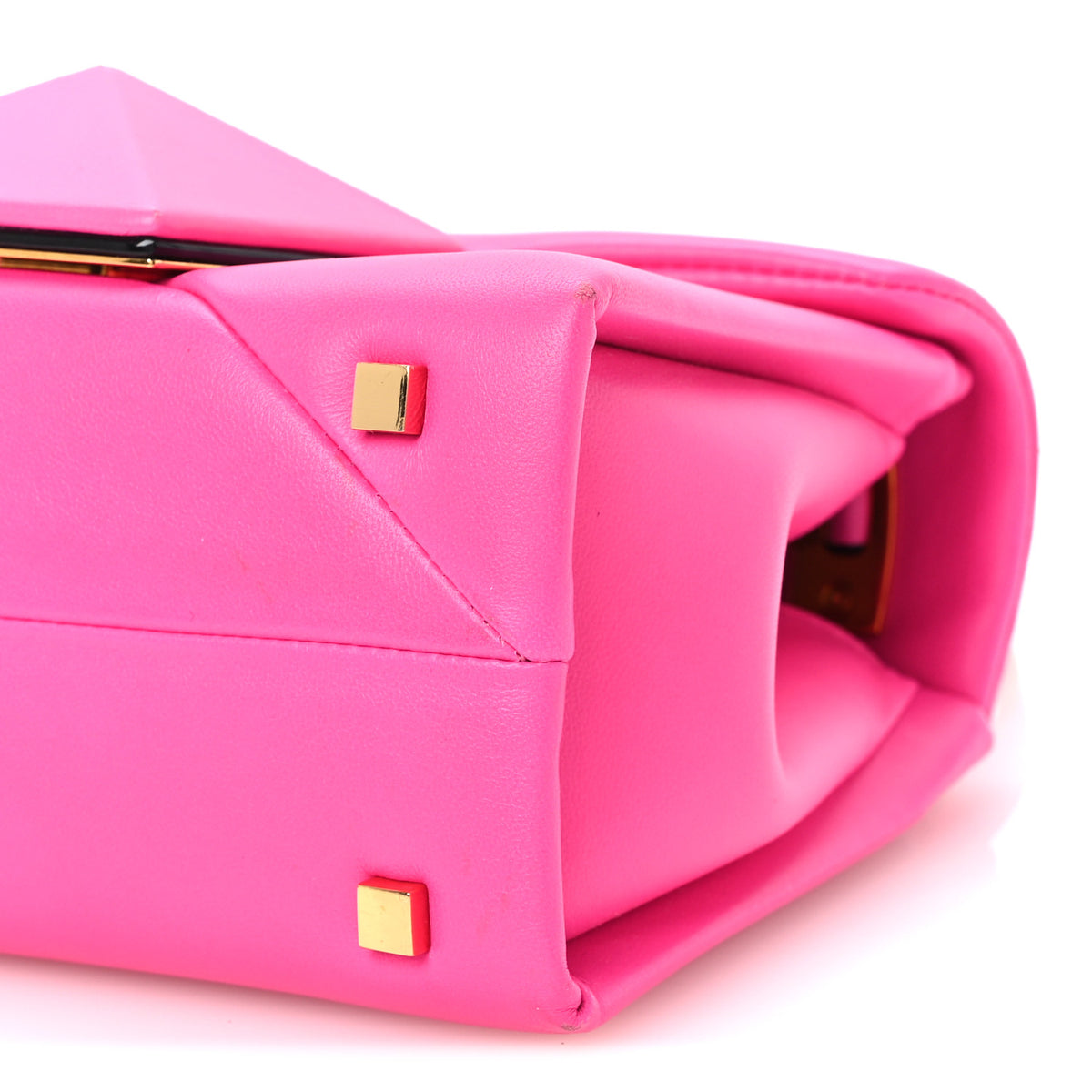 Valentino Garavani Nappa Tonal Monochrome Mini One Stud Top Handle Bag Pink PP 10 of 10
