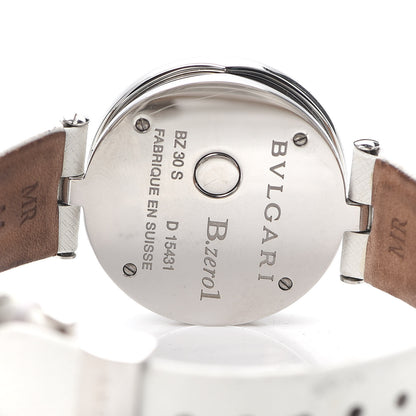 Bulgari Stainless Steel Calfskin Diamond Mother of Pearl 30mm B.zero1 Floral Quartz Watch 4 of 6