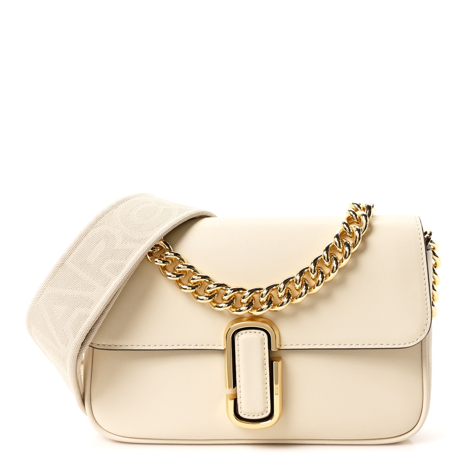 Marc Jacobs Calfskin The J Marc Shoulder Bag Cloud White 1 of 10