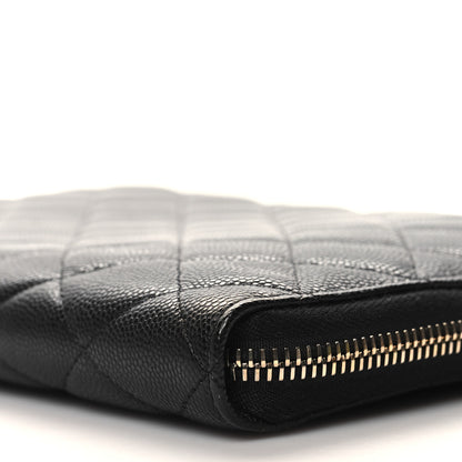 Chanel Caviar Quilted Zip Around Notebook Agenda Cover Black 10 of 12