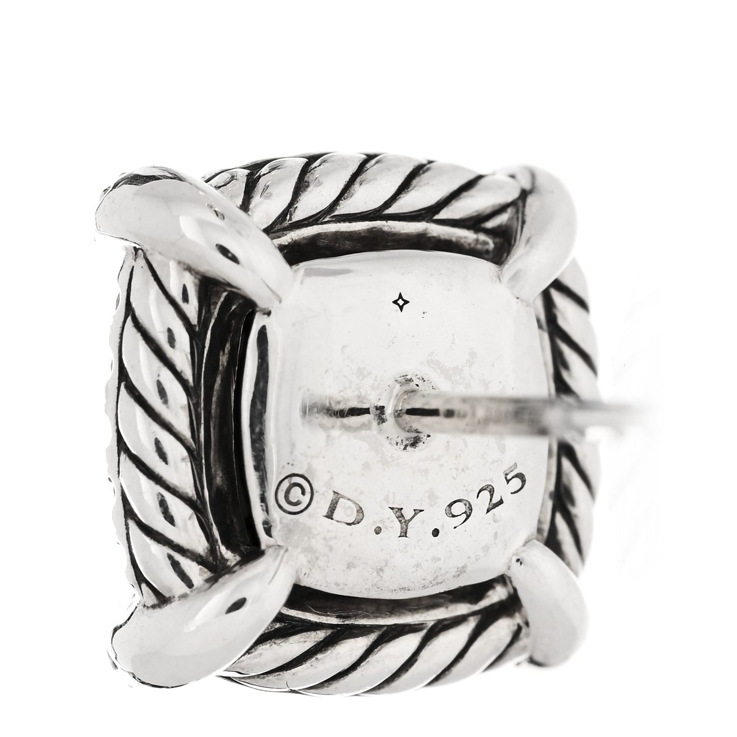 Sterling Silver Diamond Black Onyx 9mm Chatelaine Bezel Earrings