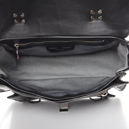 Proenza Schouler Calfskin Crocodile Embossed Medium PS1 Satchel Black 5 of 8