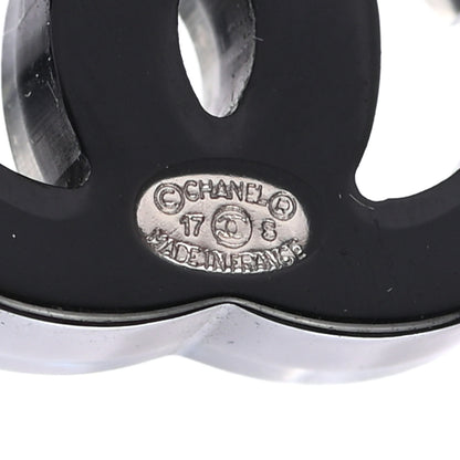 Chanel Glitter Resin CC Earrings Blue Black 4 of 4