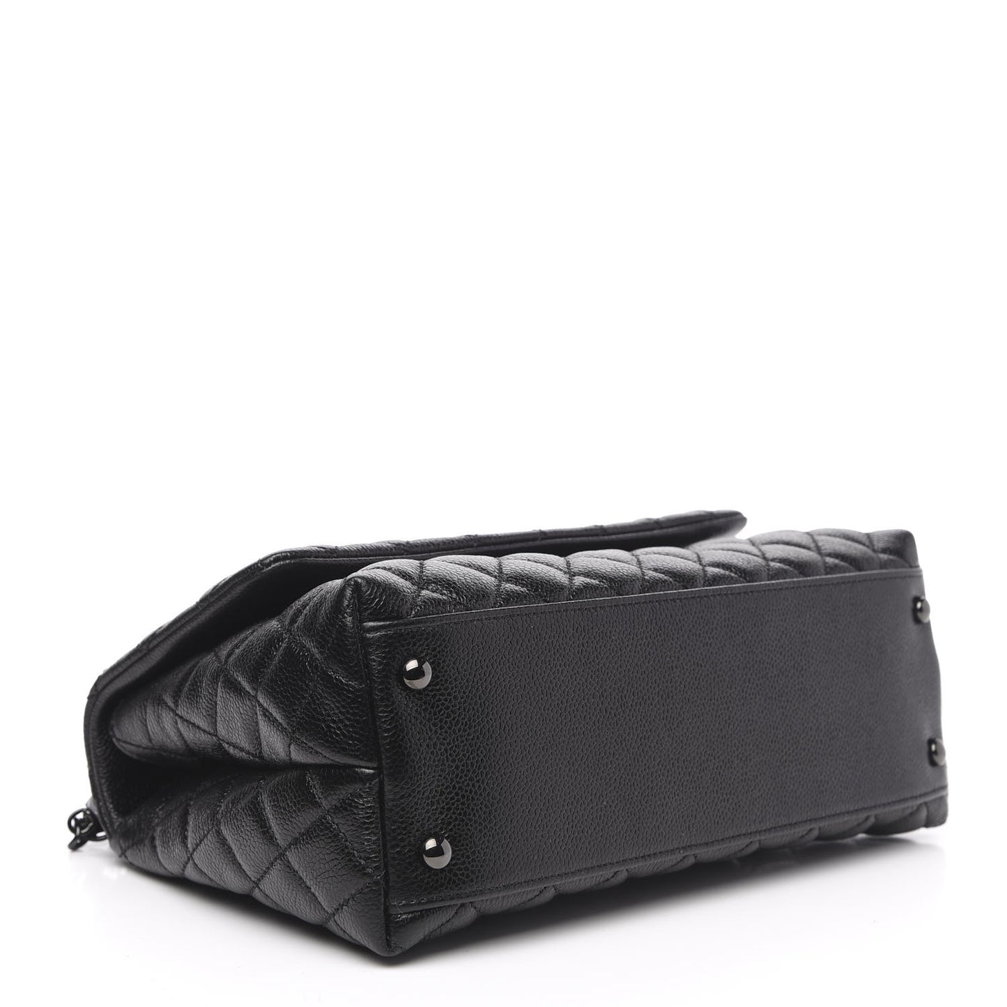 Caviar Quilted Small Coco Handle Flap So Black