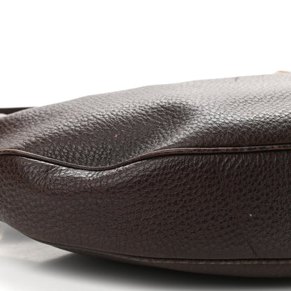 Gucci Pebbled Calfskin Half Moon Bamboo Ring Hobo Dark Brown 8 of 19