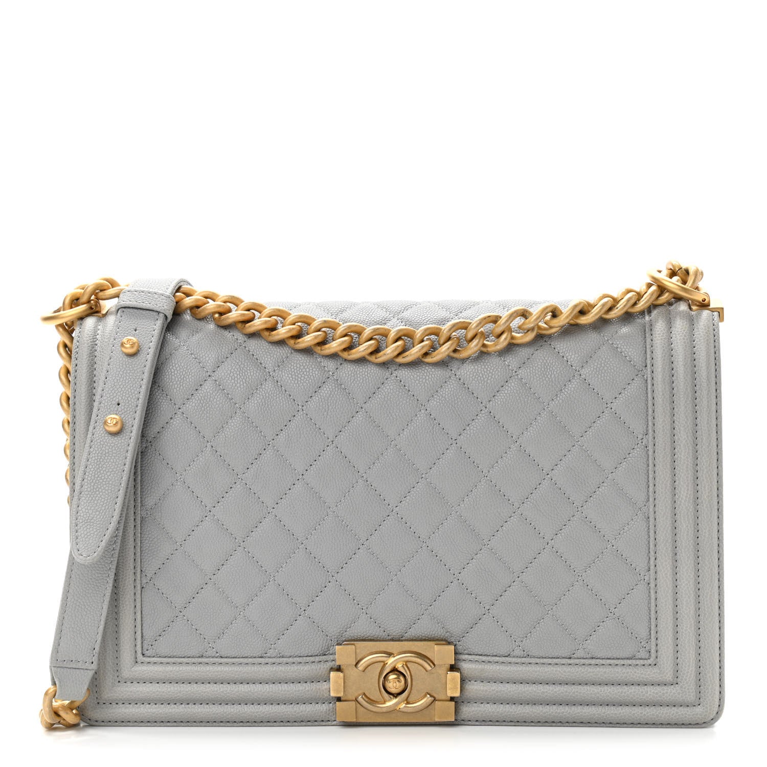Chanel Caviar Quilted New Medium Boy Flap Grey 1 of 12