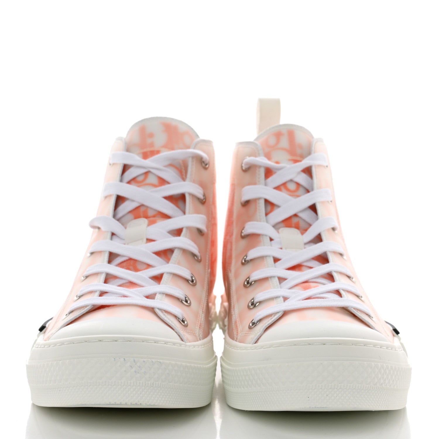 Christian Dior Technical Canvas Oblique Mens B23 High Top Sneakers 41 Orange White 2 of 8