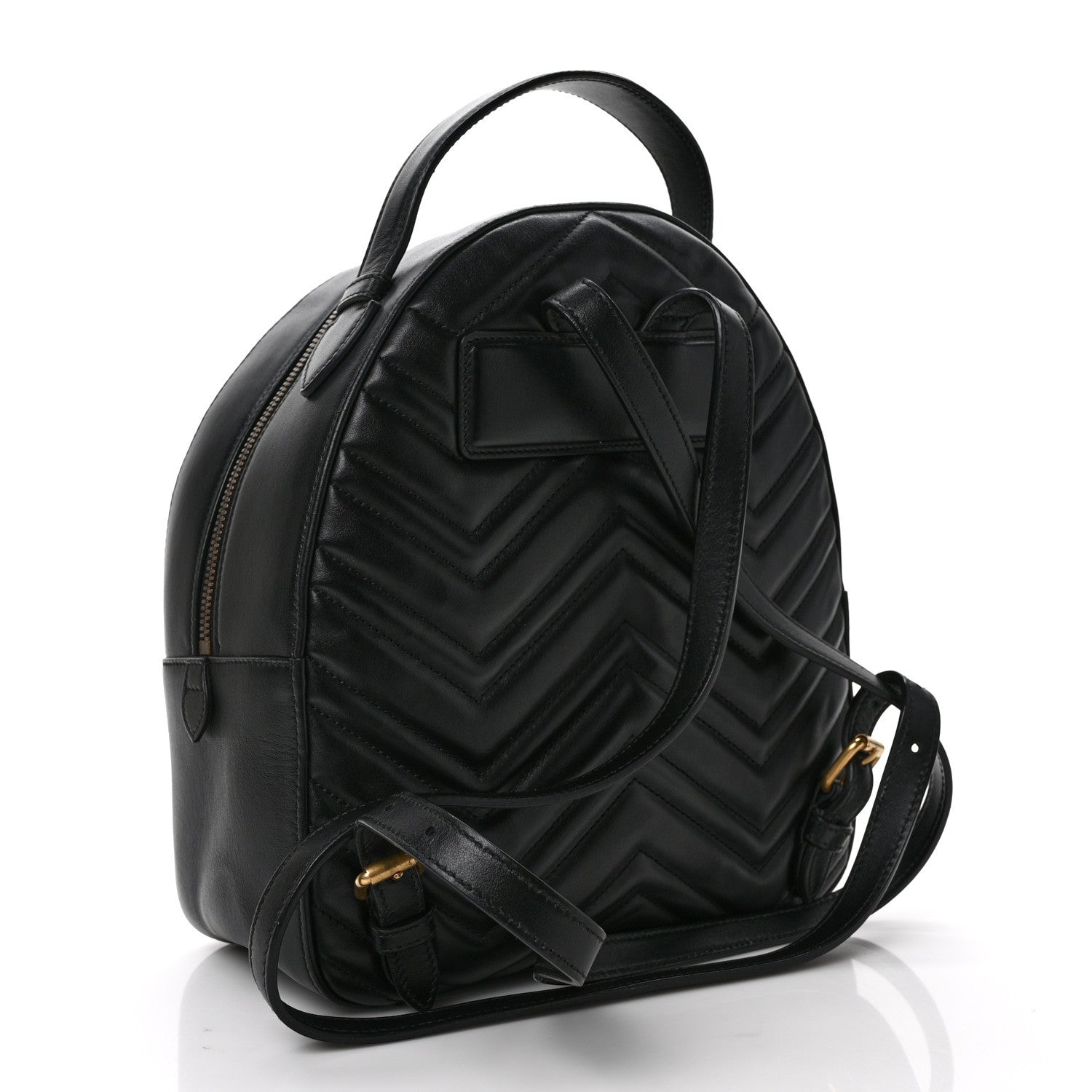 Gucci Calfskin Matelasse GG Marmont Dome Backpack Black 3 of 9