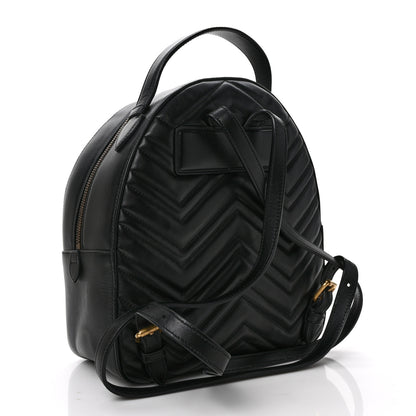 Gucci Calfskin Matelasse GG Marmont Dome Backpack Black 3 of 9
