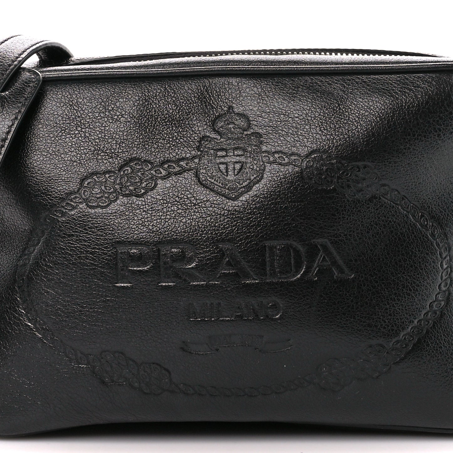 Glace Calf Logo Crossbody Black