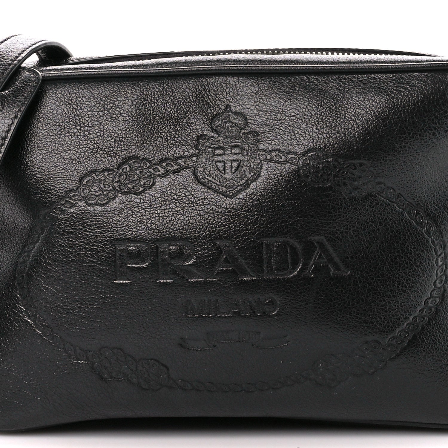 Prada Glace Calf Logo Crossbody Black 9 of 12