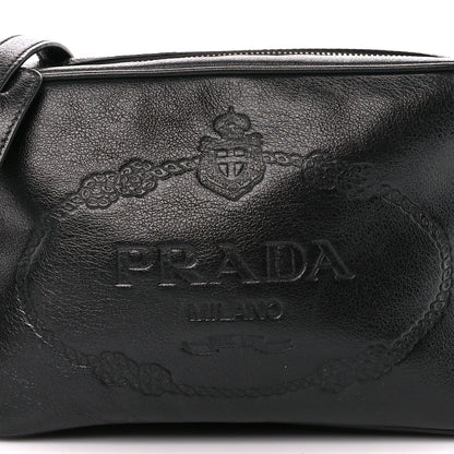 Prada Glace Calf Logo Crossbody Black 9 of 12