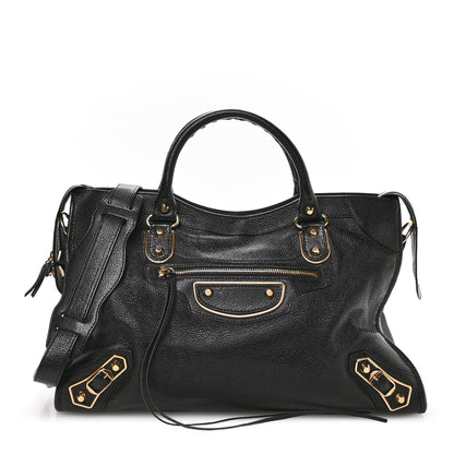 Balenciaga Chevre Gold Metallic Edge Hardware City Black 1 of 11