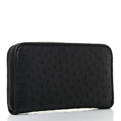 Bottega Veneta Ostrich Zip Around Wallet Black 3 of 8