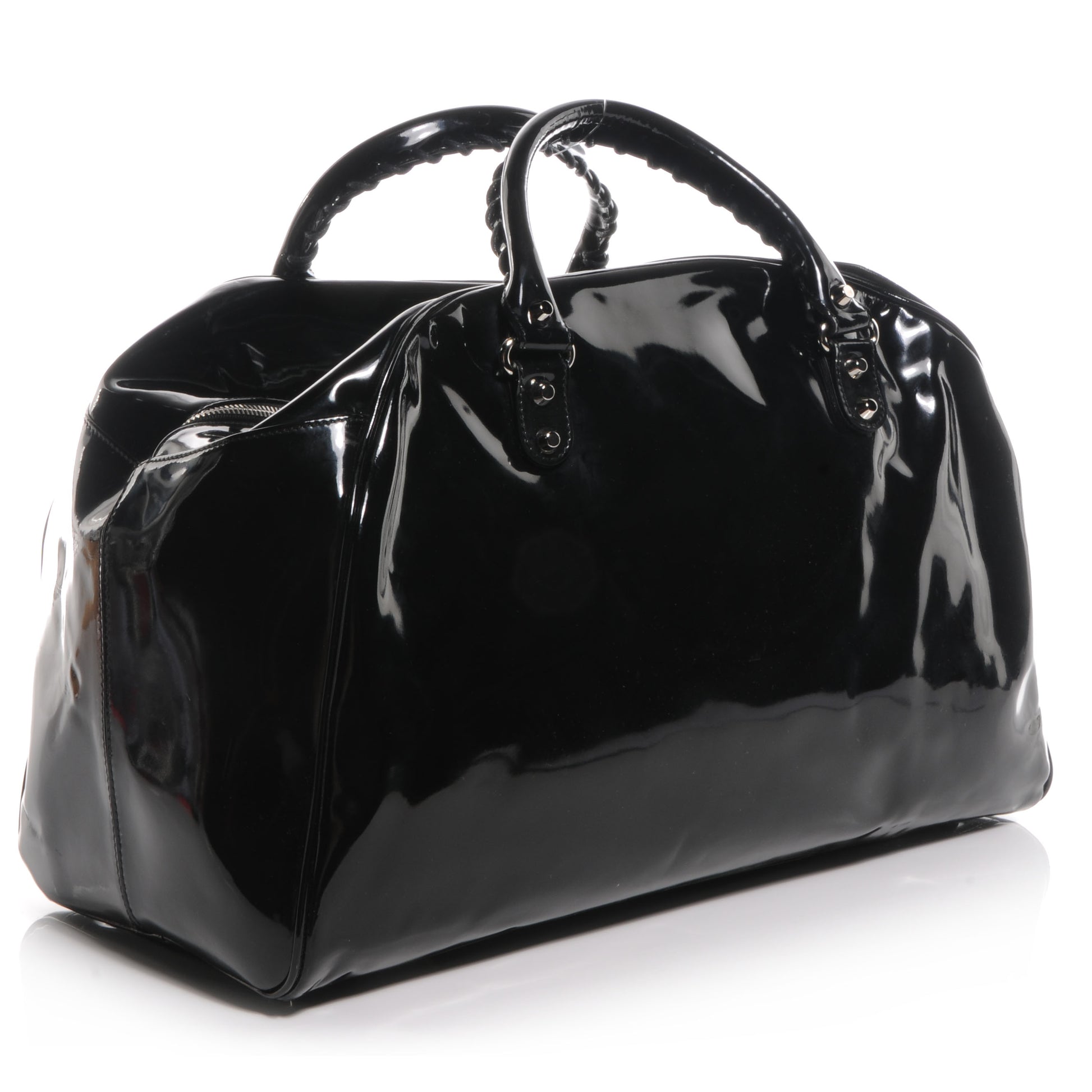 Balenciaga Patent Leather Bowling MM Bag Black 3 of 8