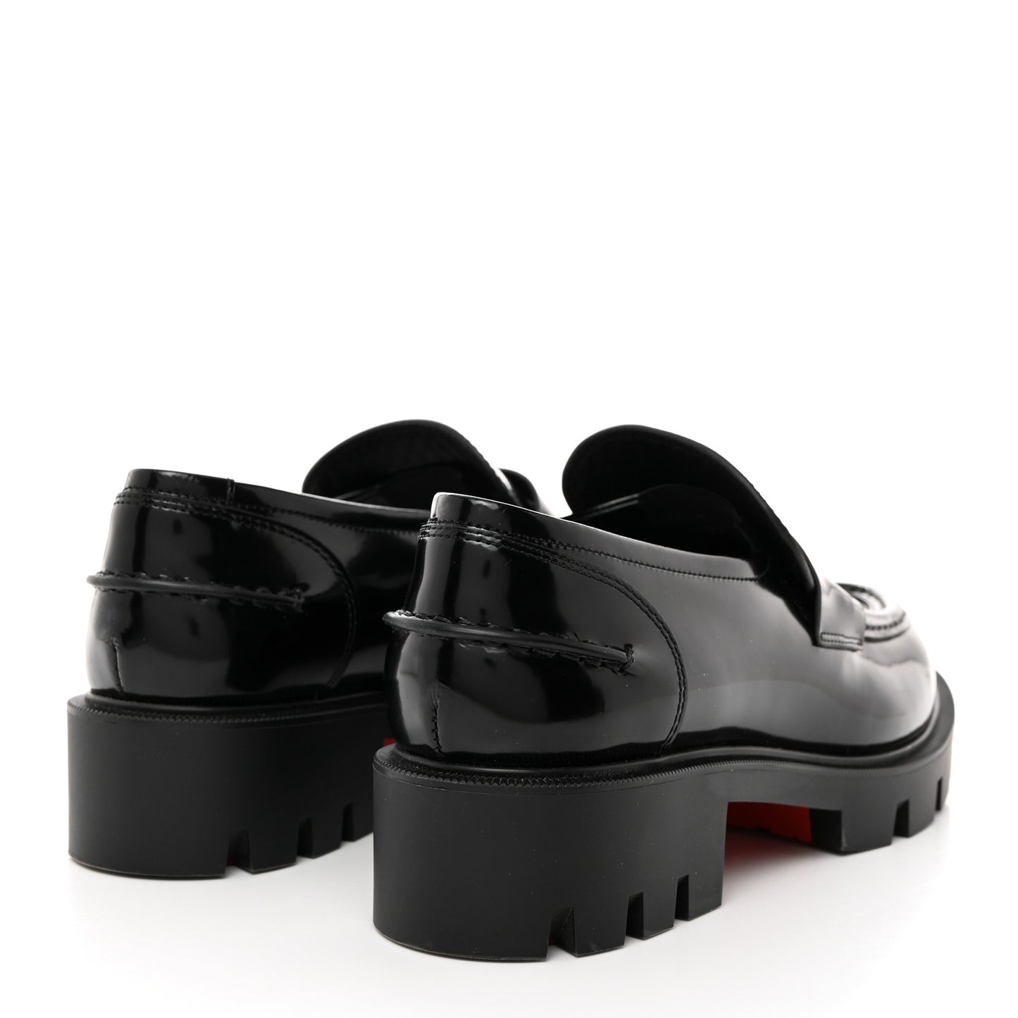 Patent Mens Medallion Flat Loafers 39 Black