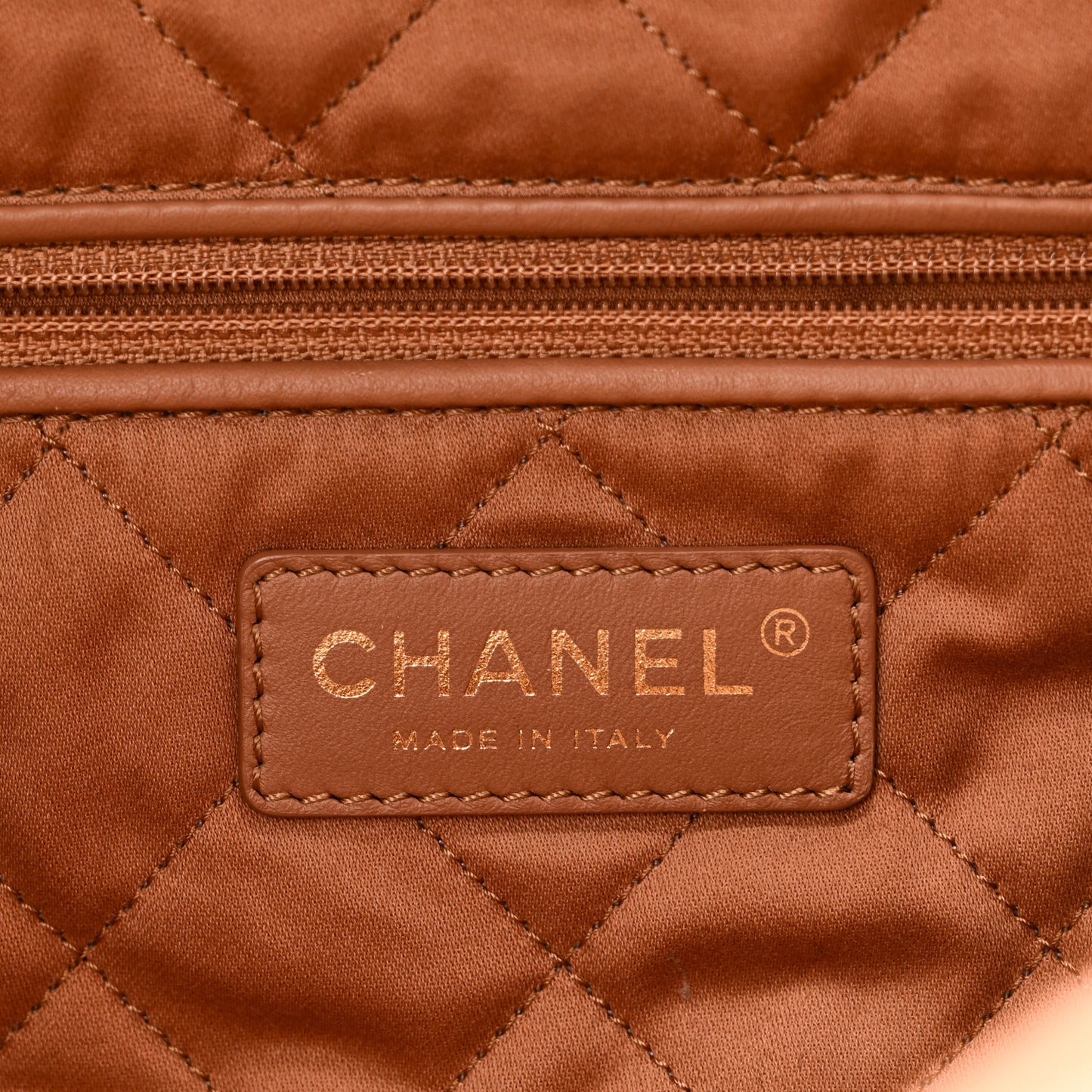 Shiny Calfskin Quilted Small Chanel 22 Beige