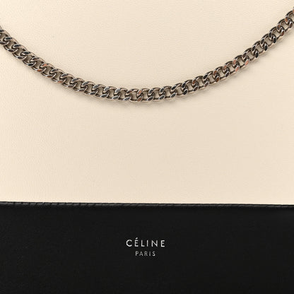 Celine Smooth Lambskin Frame Evening Chain Clutch Black White 9 of 11
