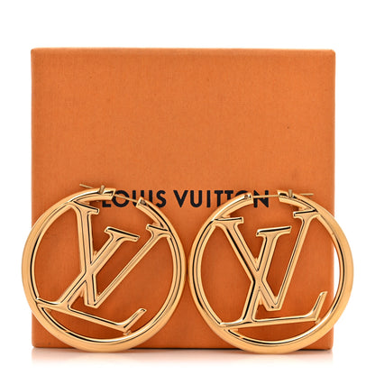Louis Vuitton Metal Louise Hoop Earrings Gold 6 of 6