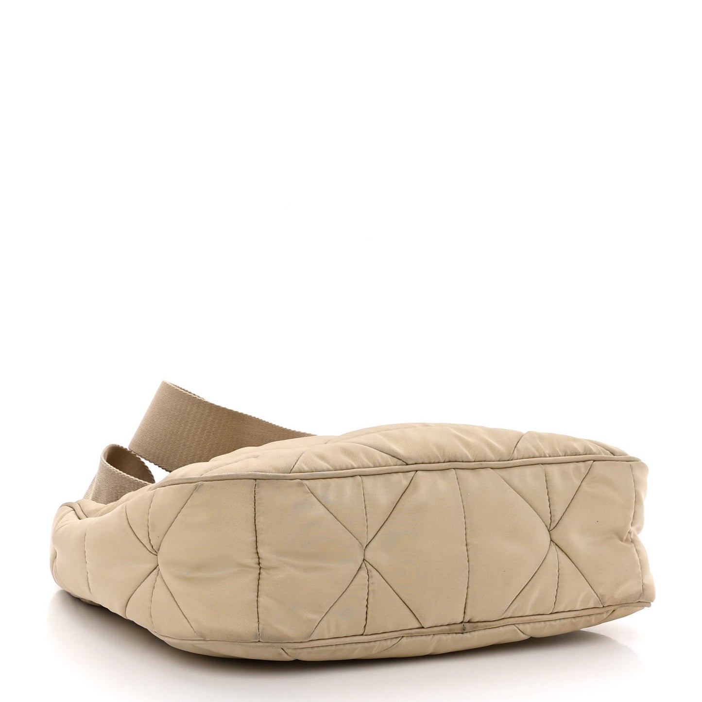 Re-Nylon Triangle Quilted Padded Patchwork System Shoulder Bag Deserto