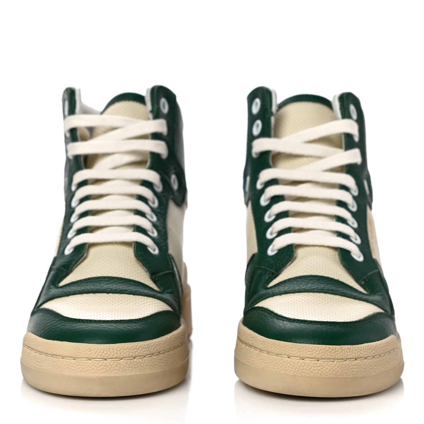Calfskin Mid Top Sneakers 37 Green