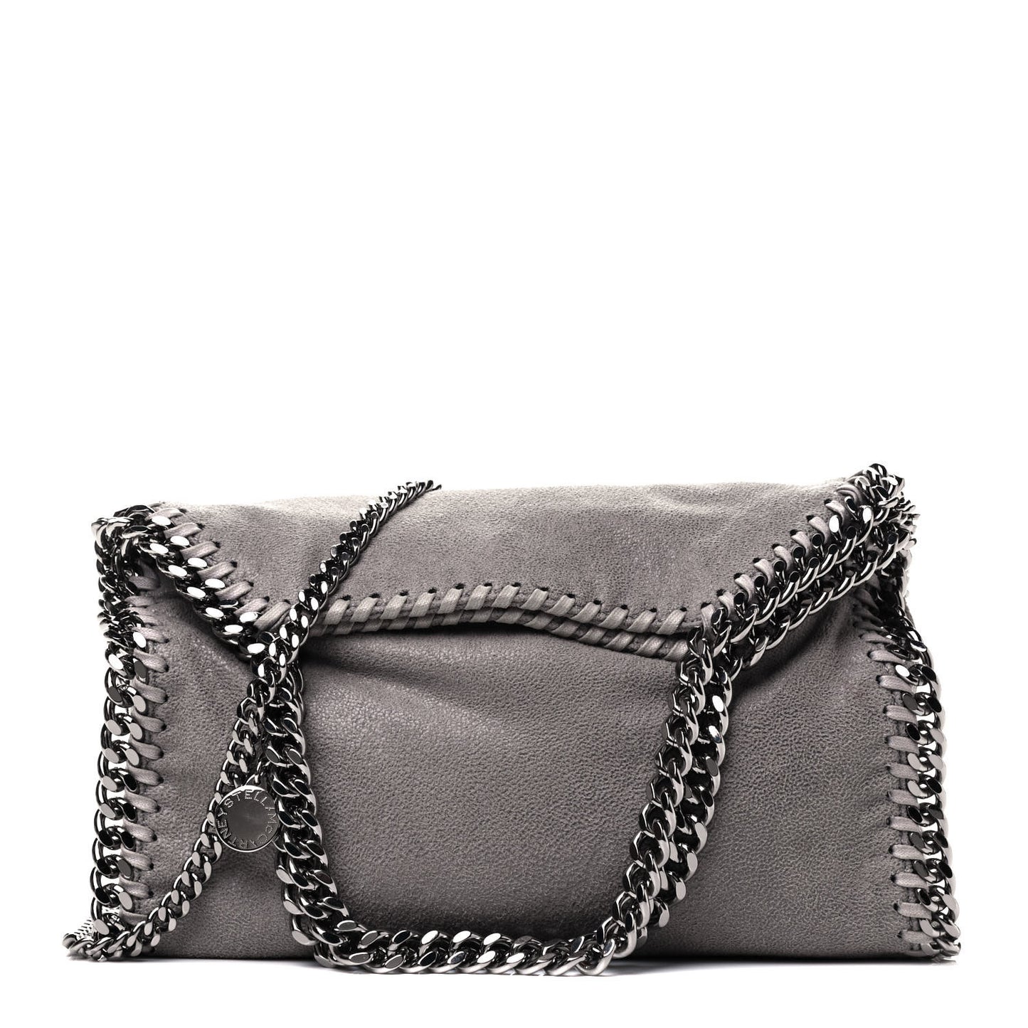 Shaggy Deer Mini Falabella Fold Over Tote Light Grey