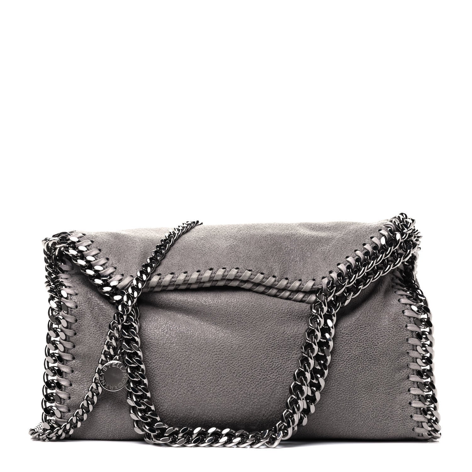 Stella McCartney Shaggy Deer Mini Falabella Fold Over Tote Light Grey 1 of 4